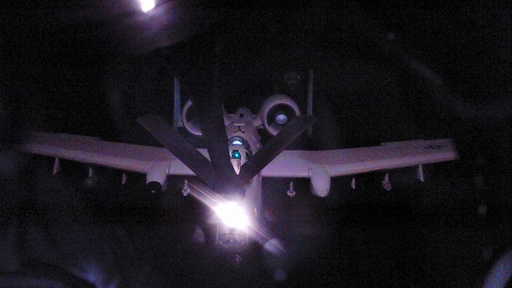Air Force Thunderbolt II's refuel over USCENTCOM AOR