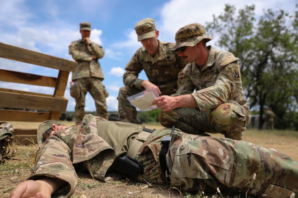 Soldiers prepare for a spur ride event during exercise Immediate Response 25