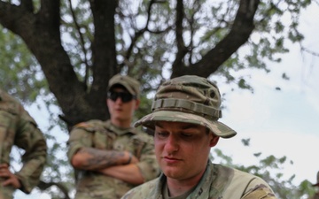 Soldiers prepare for a spur ride event during exercise Immediate Response 25