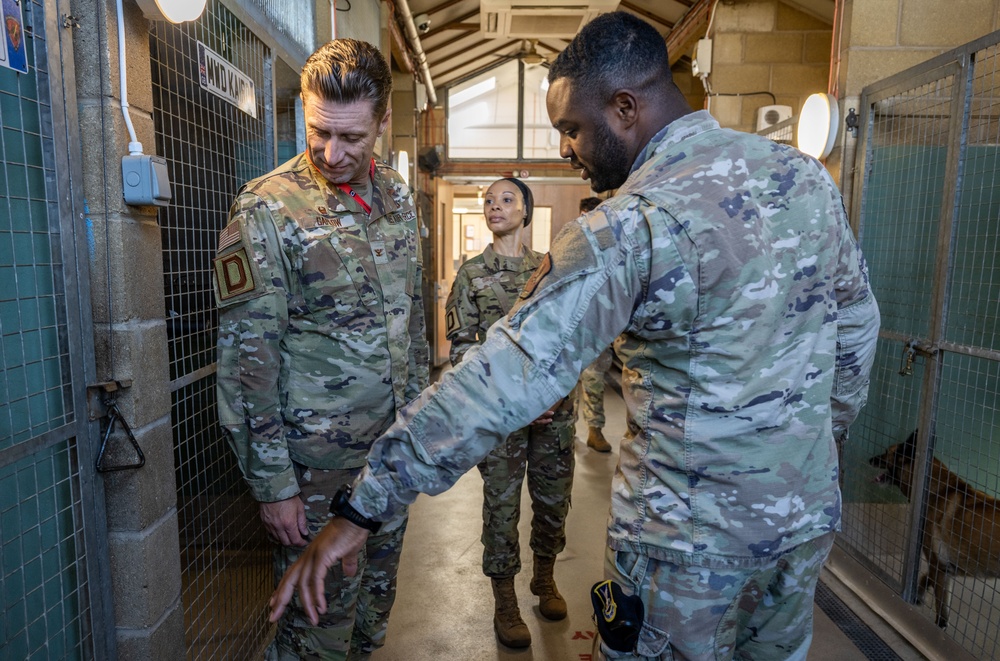 Day in the life: 100th ARW command team integrates with 100th SFS military working dogs