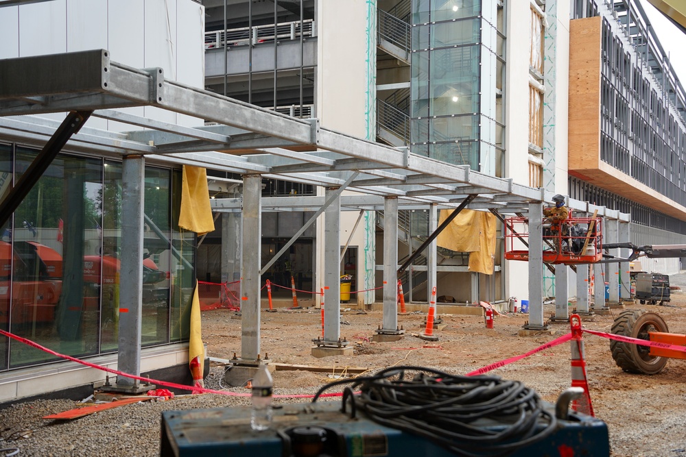 Construction work continues on the site of the Louisville VA Medical Center May 28, 2025