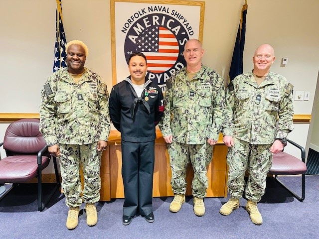 Congratulations to Norfolk Naval Shipyard’s (NNSY) Naval Sea Systems Command (NAVSEA) Sailor of the Year Finalist EN1(SW/AW) Jermel C. Langley Jr.