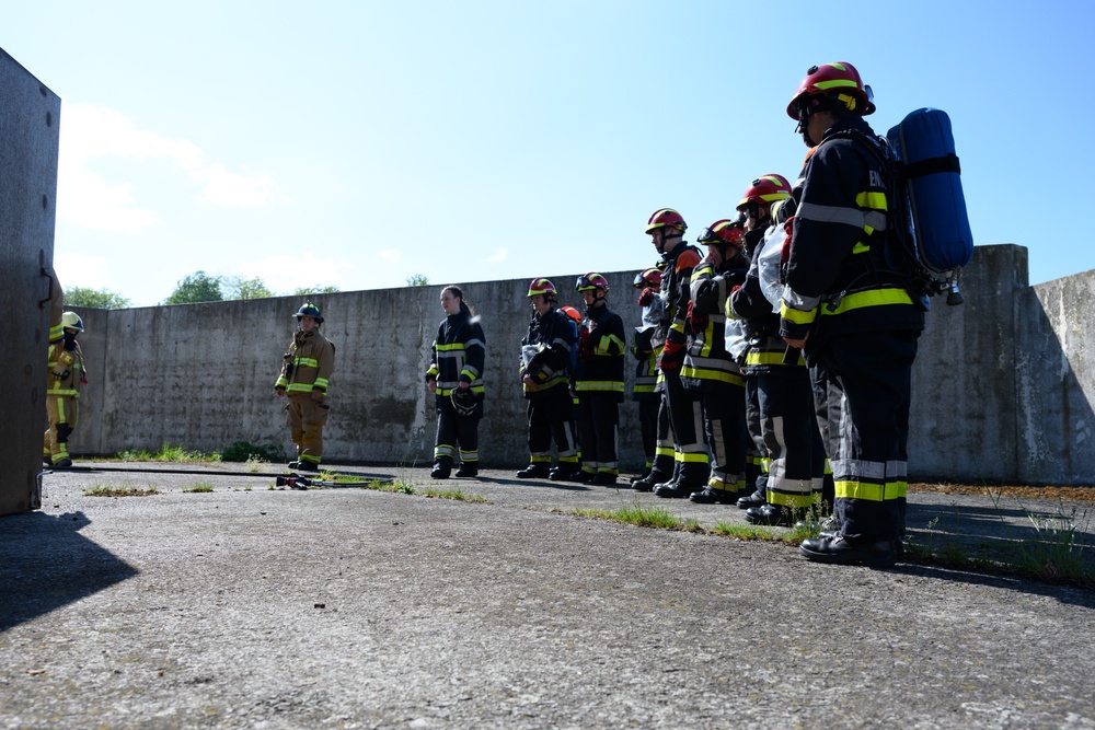 Firefighting Cross training between 424th ABS, Belgians &amp; Students