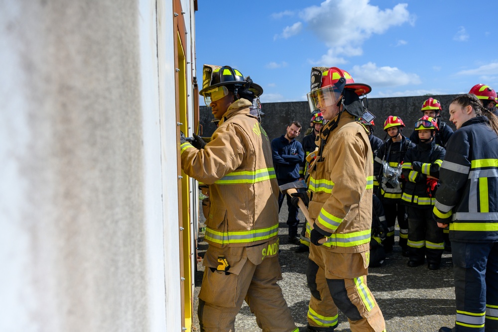 Firefighting Cross training between 424th ABS, Belgians &amp; Students