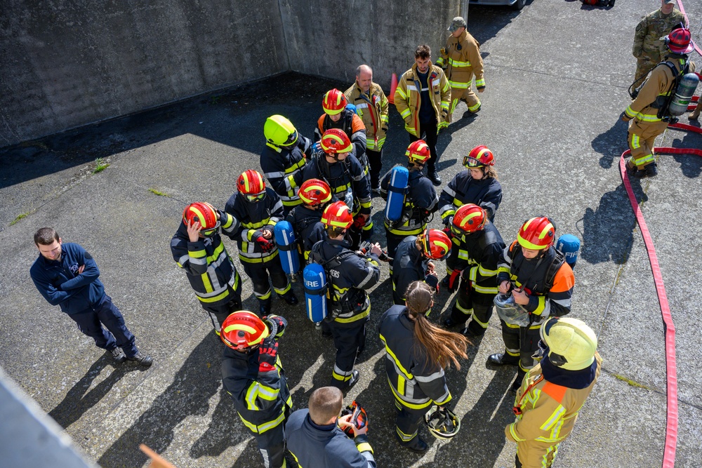 Firefighting Cross training between 424th ABS, Belgians &amp; Students