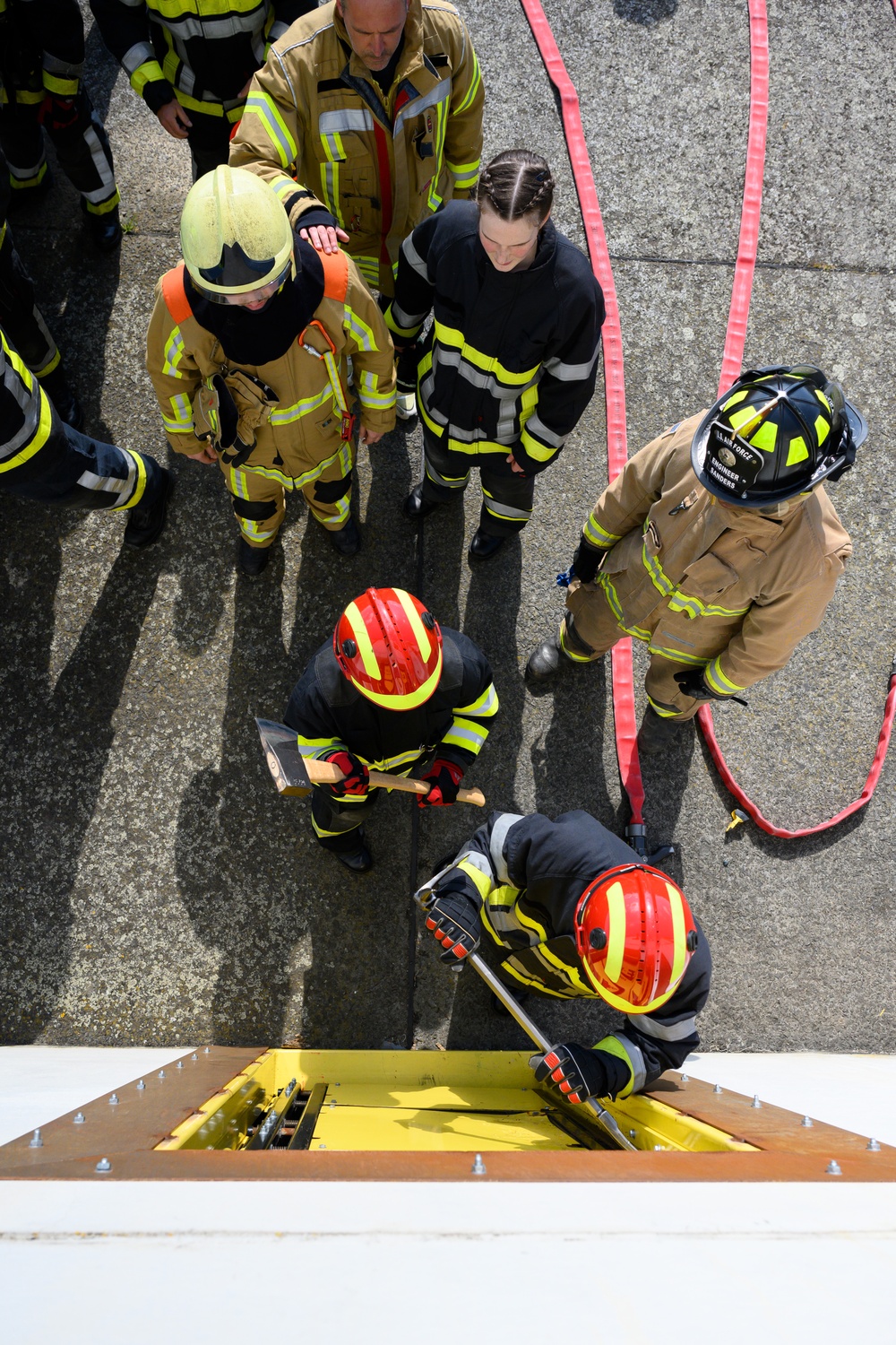 Firefighting Cross training between 424th ABS, Belgians &amp; Students