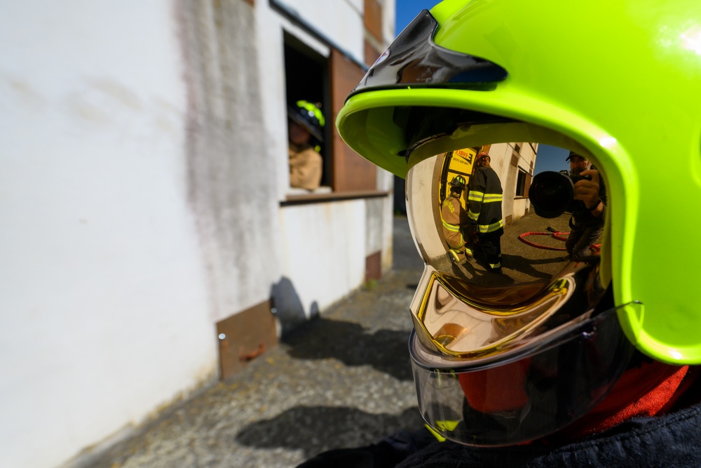 Firefighting Cross training between 424th ABS, Belgians &amp; Students