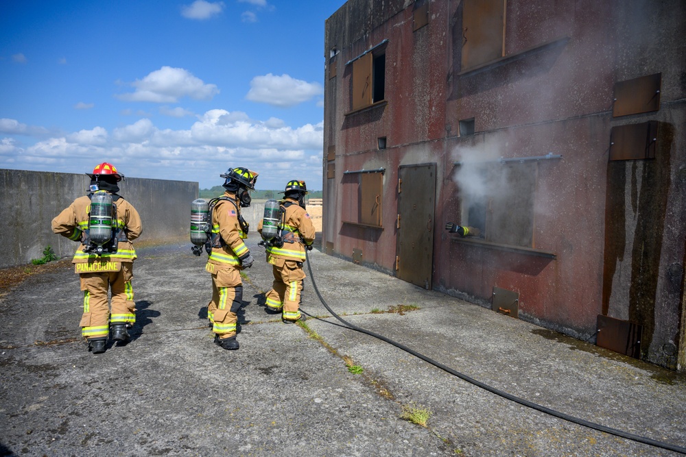 Firefighting Cross training between 424th ABS, Belgians &amp; Students