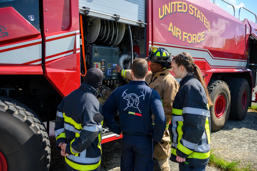Firefighting Cross training between 424th ABS, Belgians &amp; Students