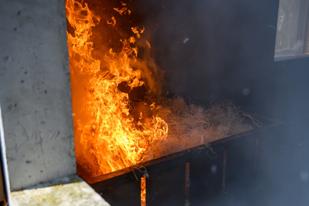 Firefighting Cross training between 424th ABS, Belgians &amp; Students