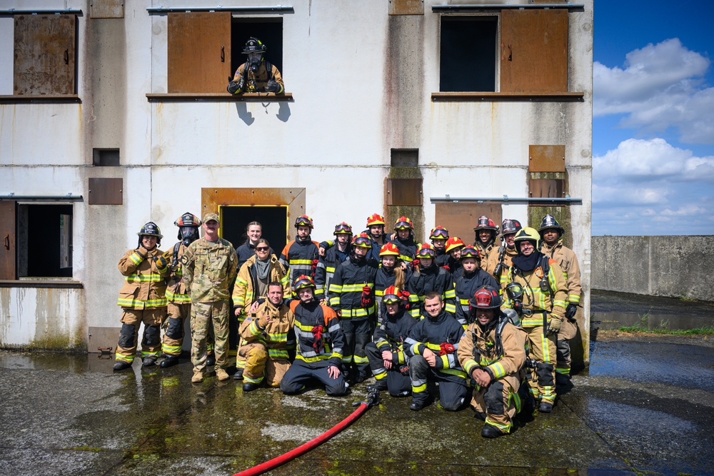 Firefighting Cross training between 424th ABS, Belgians &amp; Students