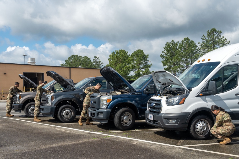 Robins AFB 78th Logistics Readiness Squadron performs daily vehicle servicing, operation training