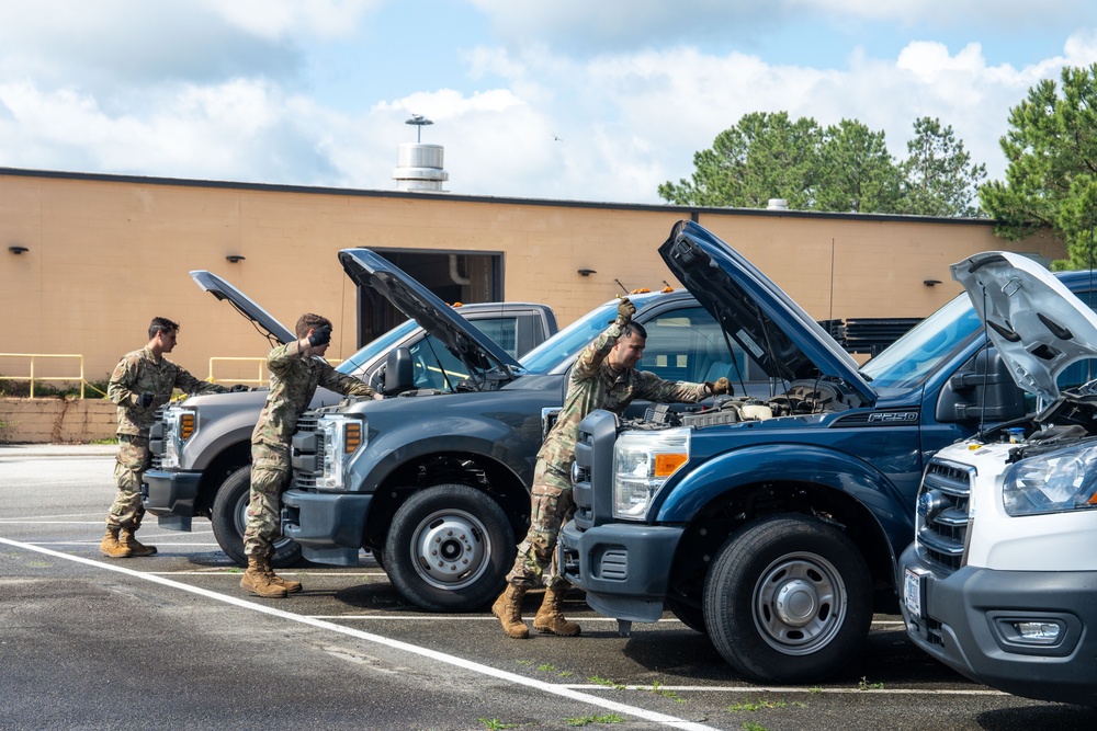 Robins AFB 78th Logistics Readiness Squadron performs daily vehicle servicing, operation training