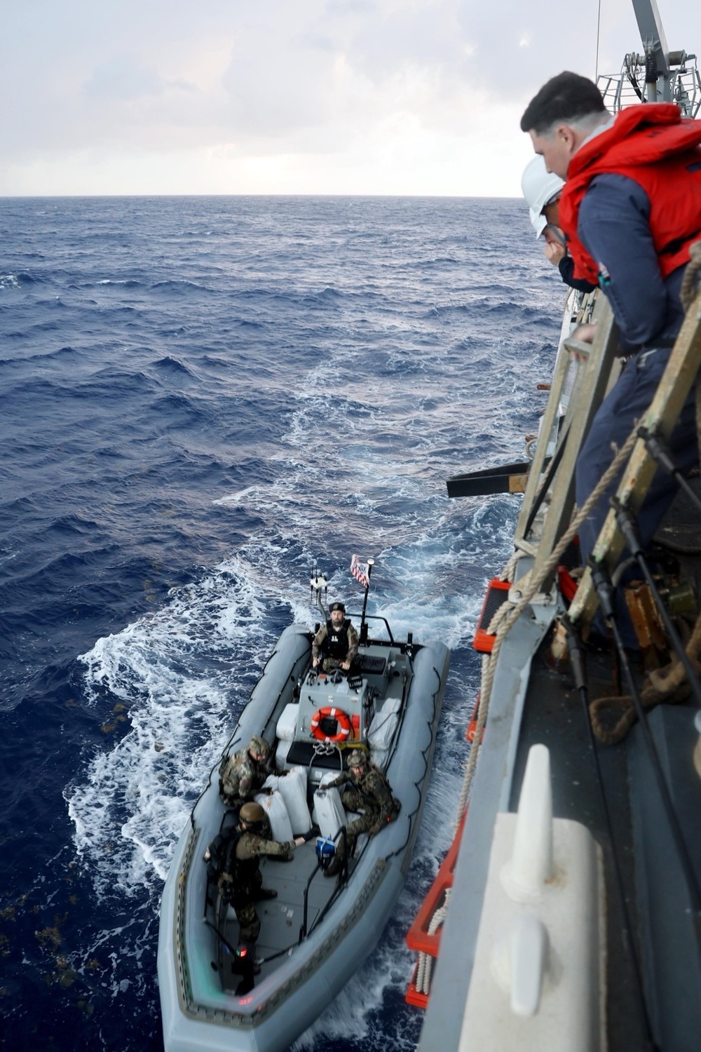 USS Gravely and U.S. Coast Guard Conduct Drug Interdiction in Caribbean Sea