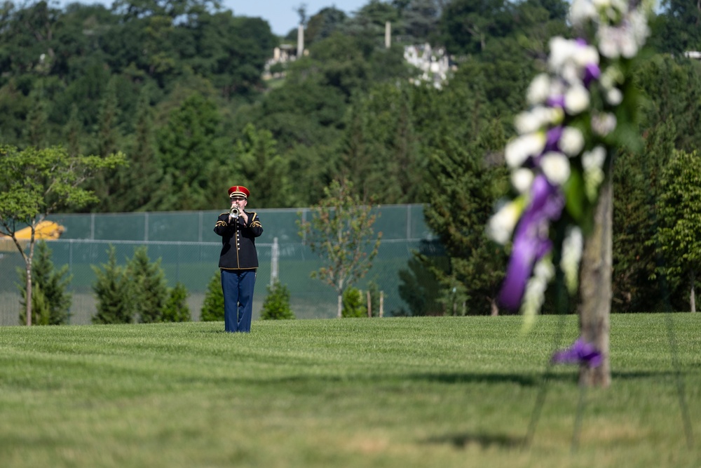 Full Military Funeral Honors with Escort are Conducted for U.S. Army Air Force Pvt. Bernard Curran in Section 62