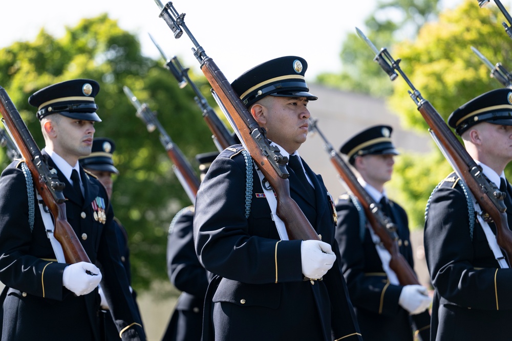 Full Military Funeral Honors with Escort are Conducted for U.S. Army Air Force Pvt. Bernard Curran in Section 62