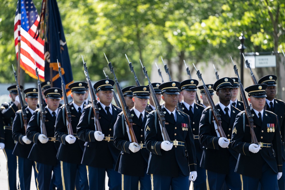 Full Military Funeral Honors with Escort are Conducted for U.S. Army Air Force Pvt. Bernard Curran in Section 62
