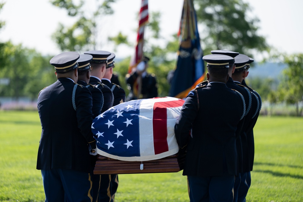 Full Military Funeral Honors with Escort are Conducted for U.S. Army Air Force Pvt. Bernard Curran in Section 62