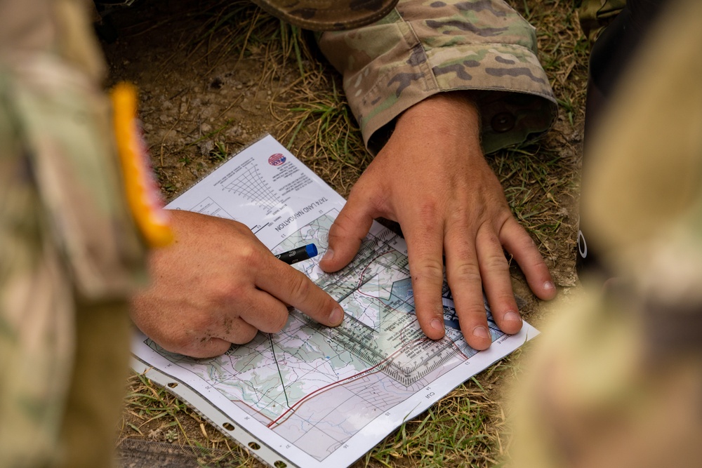 First Team Troopers conduct Land Nav as part of a Best Squad Competition
