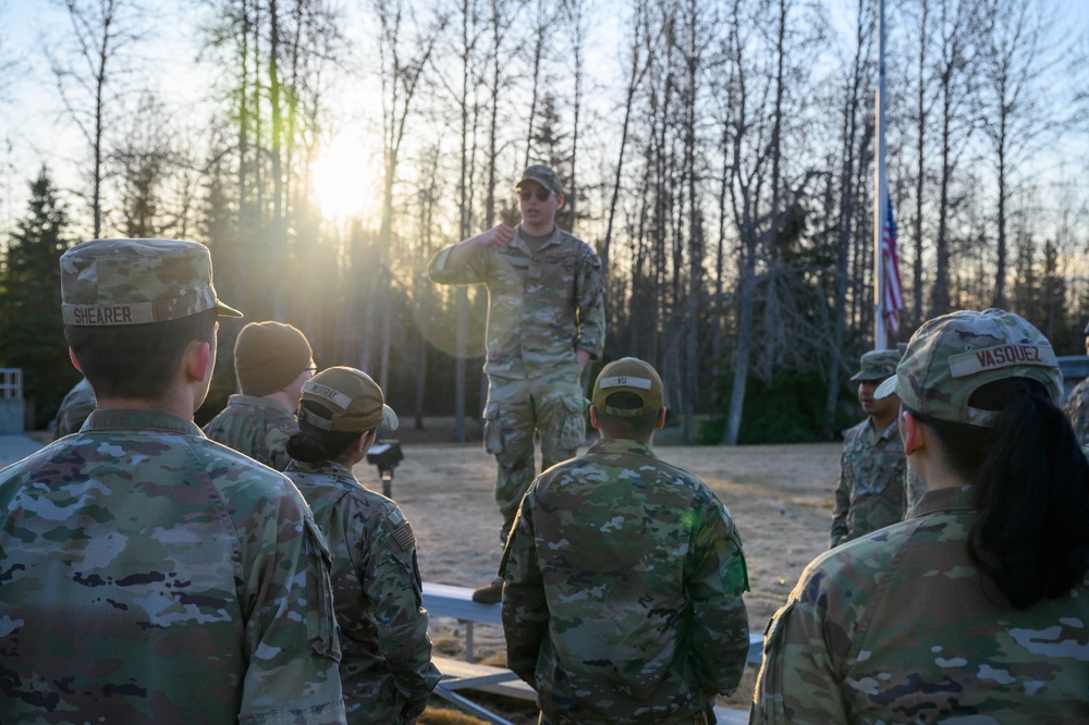 Eielson Honor Guard Raise 50 Flags