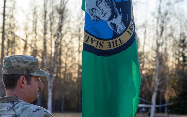 Eielson Honor Guard Raises 50 Flags
