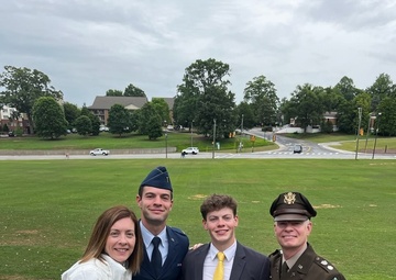 US Army chaplain administers oath to son at Air Force ROTC commissioning ceremony