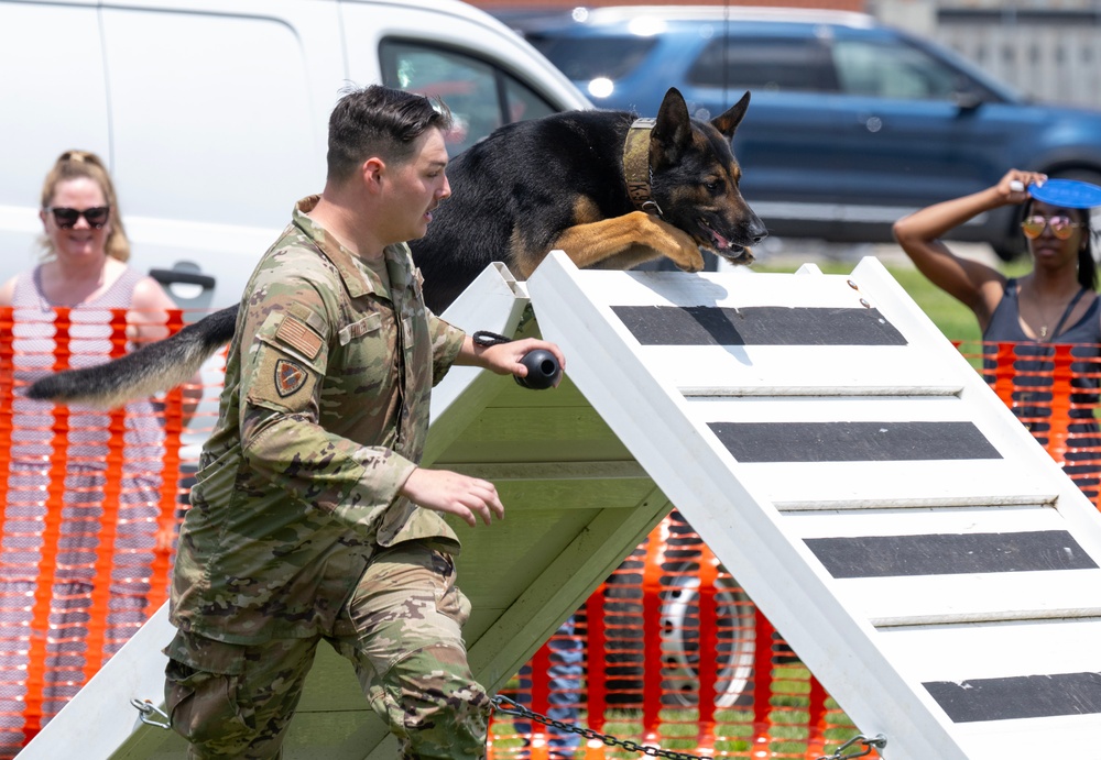Police dogs join in National Police Week Competition.