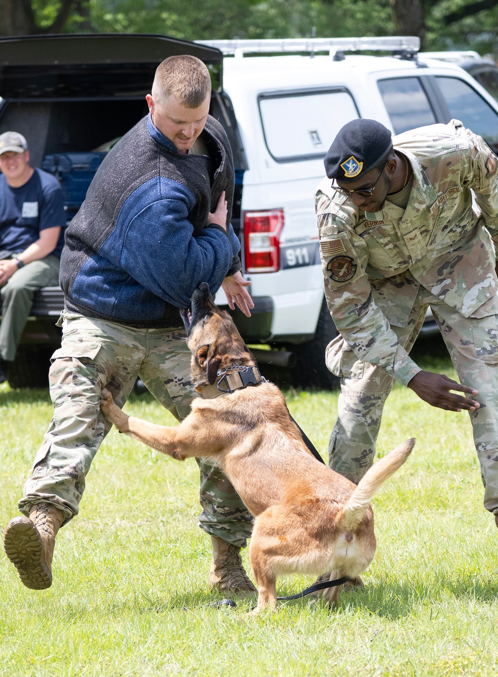 Police dogs join in National Police Week Competition.