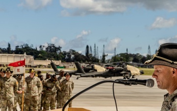 Lt. Col. Matthew D. McNeal addresses the formation at his COC Ceremony