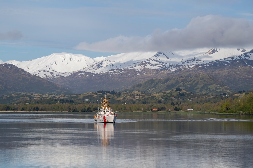 Coast Guard Cutter Earl Cunningham (WPC 1159) arrives to homeport in Kodiak, Alaska