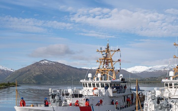 Coast Guard Cutter Earl Cunningham (WPC 1159) arrives to homeport in Kodiak, Alaska