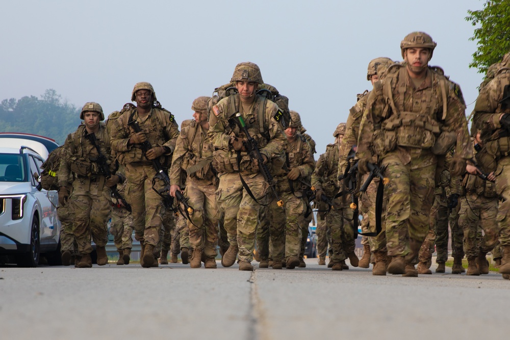 U.S. Army Soldiers Compete in A Ruck March
