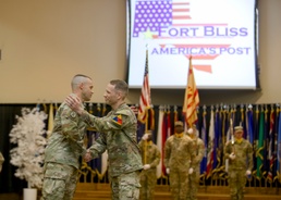 Fort Bliss honors outgoing CSM Sweeney, welcomes CSM Theus at garrison ceremony
