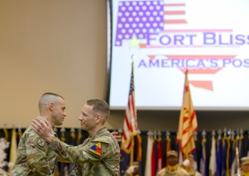 Fort Bliss honors outgoing CSM Sweeney, welcomes CSM Theus at garrison ceremony