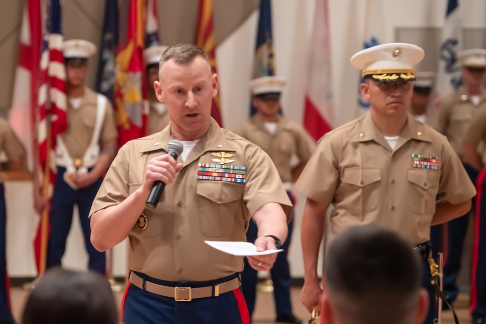 Lt. Col. Soeder relinquishes post during MWCS-18 change of command ceremony