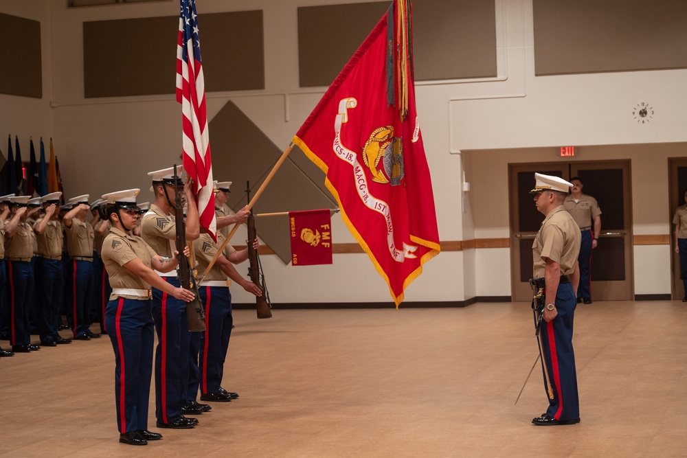 Lt. Col. Soeder relinquishes post during MWCS-18 change of command ceremony