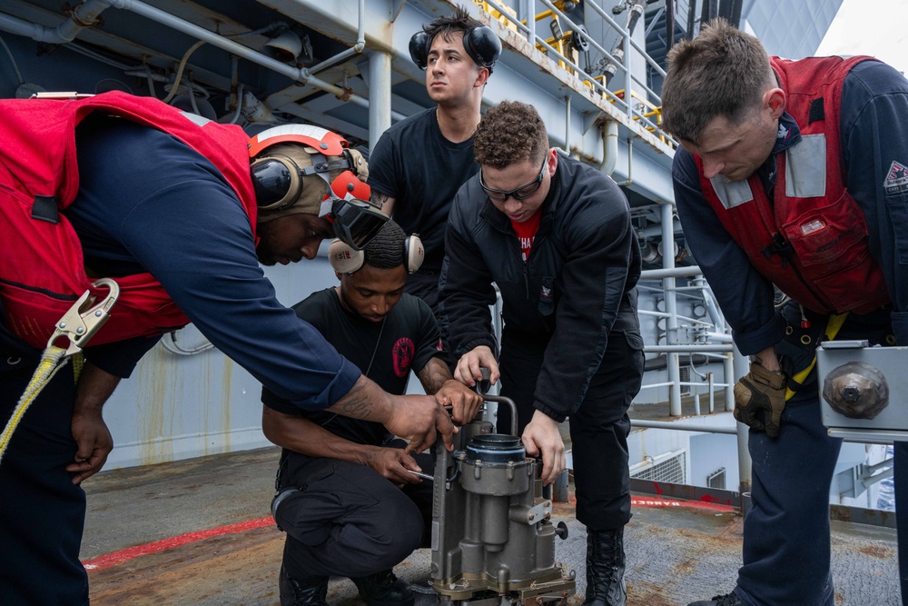 USS America (LHA 6) Conducts MK 38 Live Fire Exercise