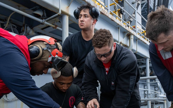 USS America (LHA 6) Conducts MK 38 Live Fire Exercise