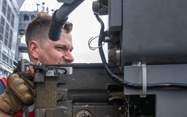 USS America (LHA 6) Conducts MK 38 Live Fire Exercise