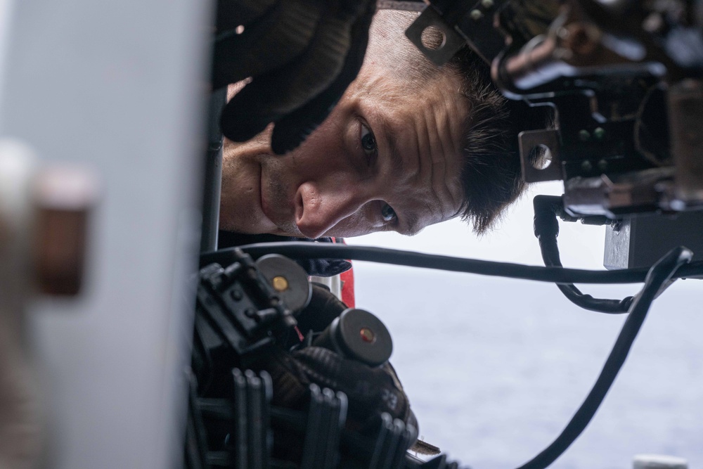 USS America (LHA 6) Conducts MK 38 Live Fire Exercise