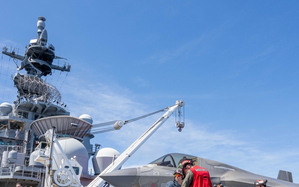 USS America (LHA 6) Conducts Aircraft Missile Upload