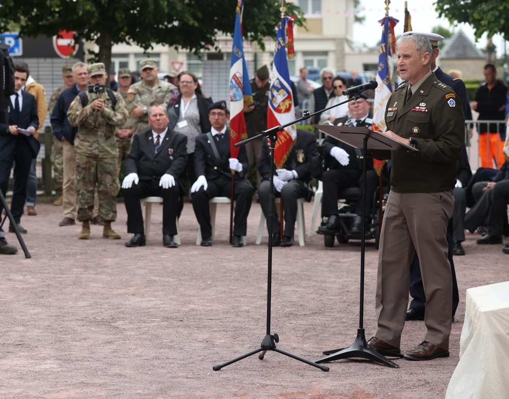 Lt. Gen. Charles Costanza, delivers remarks at ceremony honoring Gen. Eisenhower