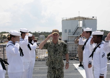 Acting Chief of Naval Operations Adm. Jim Kilby recognizes Sailors assigned to USS Billings