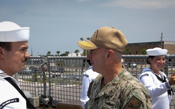 Acting Chief of Naval Operations Adm. Jim Kilby recognizes Sailors assigned to USS Billings