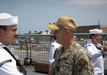 Acting Chief of Naval Operations Adm. Jim Kilby recognizes Sailors assigned to USS Billings