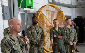 Acting Chief of Naval Operations Adm. Jim Kilby recognizes Sailors assigned to Helicopter Maritime Strike (HSM) Squadron 48
