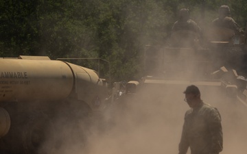 U.S. Soldiers conduct maintenance at the Unit Maintenance Collection Point during Balkan Sentinel