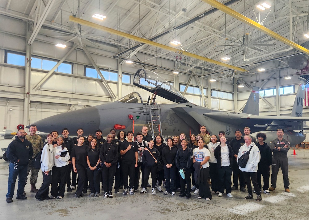 104th Fighter Wing hosts Springfield Central High School AFJROTC group for base tour