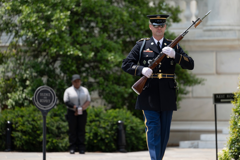 41st Sergeant of the Guard at the Tomb of the Unknown Soldier Sgt. 1st Class Andrew Jay Conducts His Last Walk at the Tomb of the Unknown Soldier