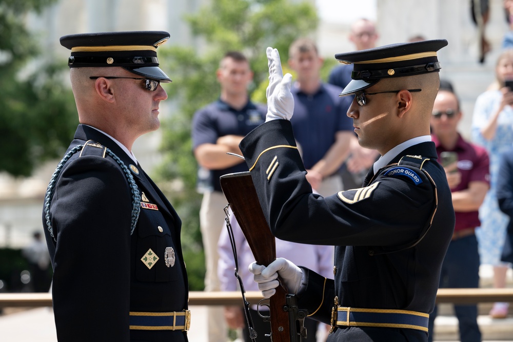 41st Sergeant of the Guard at the Tomb of the Unknown Soldier Sgt. 1st Class Andrew Jay Conducts His Last Walk at the Tomb of the Unknown Soldier
